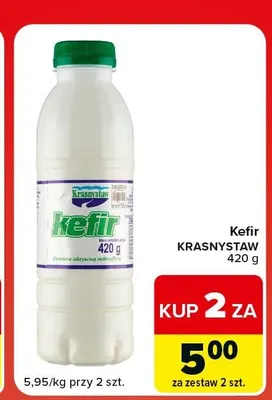 Kefir Krasnystaw 2-pak promocja w Carrefour Market