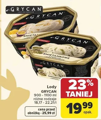 Lody różne rodzaje promocja w Carrefour