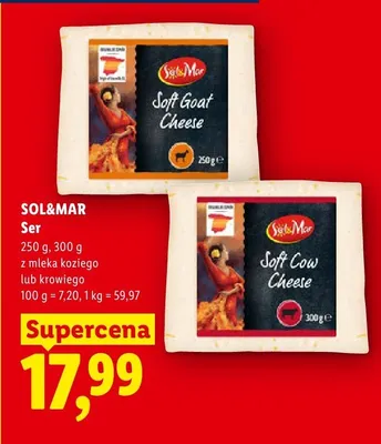 Ser z mleka koziego Soft Goat Cheese Sol&Mar promocja w Lidl
