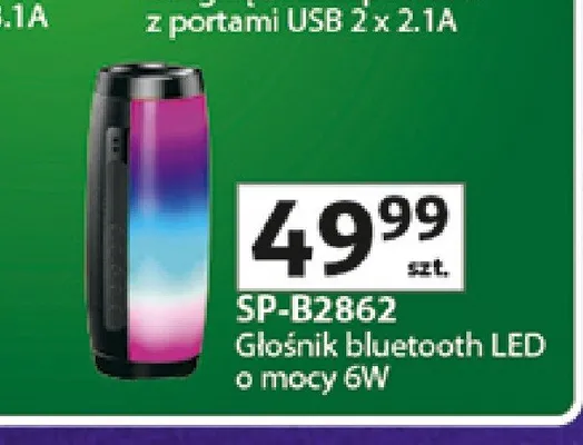 Głośnik bluetooth LED o mocy 6W Vakoss SP-B2862 promocja w Auchan