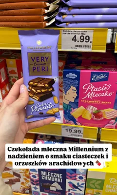Czekolada mleczna very chocolate peri cookies peanuts promocja w Dino