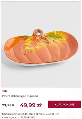 Patera dekoracyjna Pumpori home & you promocja w home&you