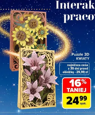 Puzzle 3D kwiaty promocja w Carrefour