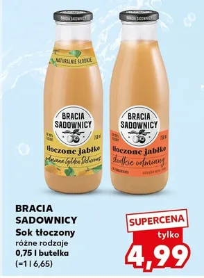 Sok tłoczony jabłko odmiana Golden Delicious Bracia Sadownicy promocja w Kaufland
