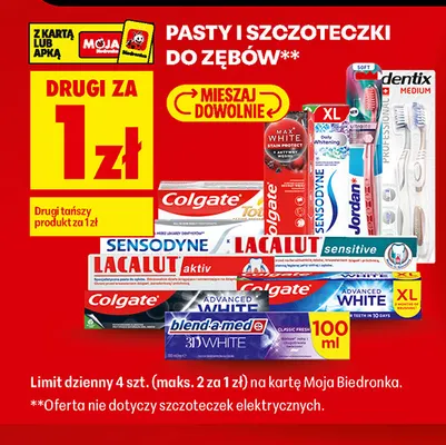 Pasty i szczoteczki do zębów promocja w Biedronka