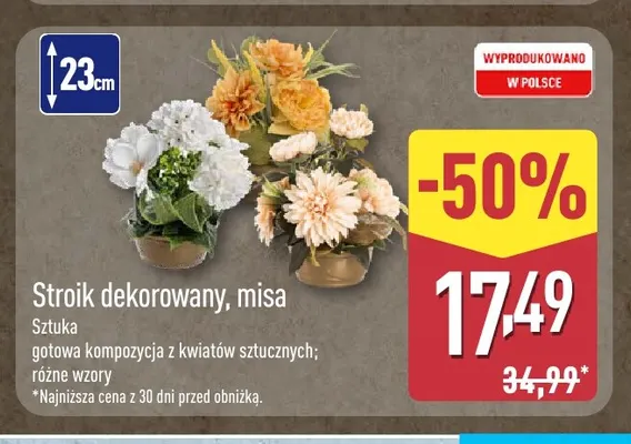 Stroik dekorowany misa 23 cm promocja w Aldi