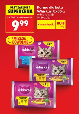 Karma dla kota Whiskas Selezione Pesce Rybne Przysmaki 8-pak promocja w Biedronka
