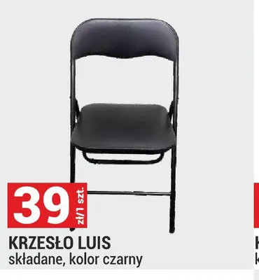 Krzesło Luis składane kolor czarny promocja w Merkury Market