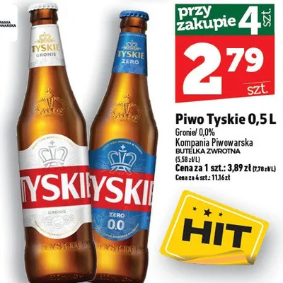 Piwo Tyskie Gronie 0.0% promocja w TOPAZ