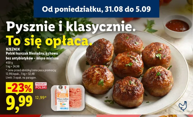 Mięso mielone z kurczaka biesiadnego z chowu bez antybiotyków Rzeźnik promocja w Lidl