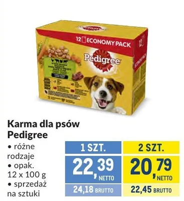 Karma dla psów Pedigree różne rodzaje promocja w Makro