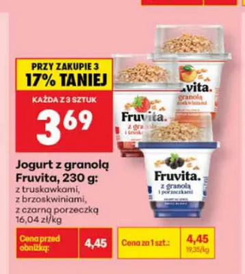 Jogurt z granolą Fruvita z brzoskwiniami promocja w Biedronka