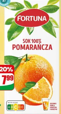 Sok pomarańczowy Fortuna promocja w Dino