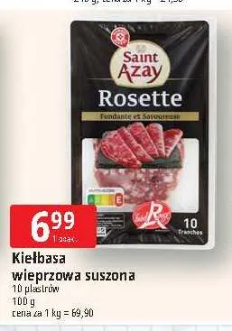 Kiełbasa wieprzowa suszona Saint Azay promocja w Leclerc