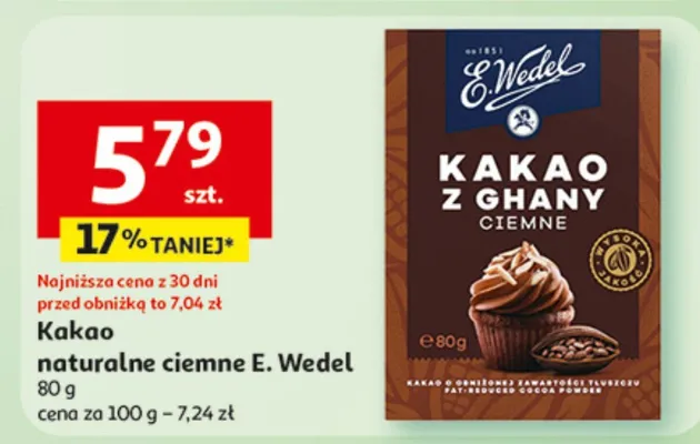 Kakao naturalne ciemne promocja w Auchan