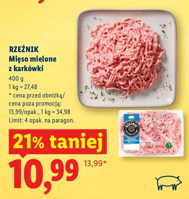 Mięso mielone z karkówki promocja w Lidl