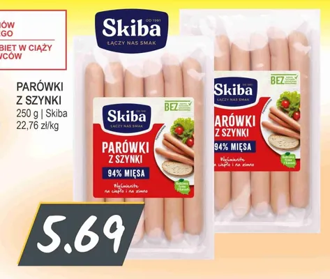Parówki z szynki Skiba promocja w Słoneczko