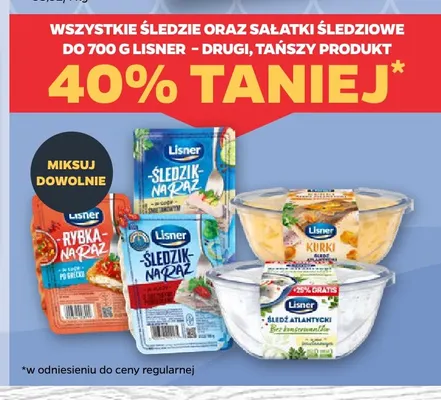 Śledzie oraz sałatki śledziowe do 700 g Lisner promocja w Netto