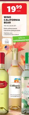 Wino białe California Bear półwytrawne promocja w Stokrotka