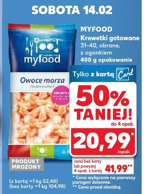 Owoce morza krewetki gotowane z ogonem promocja w Kaufland