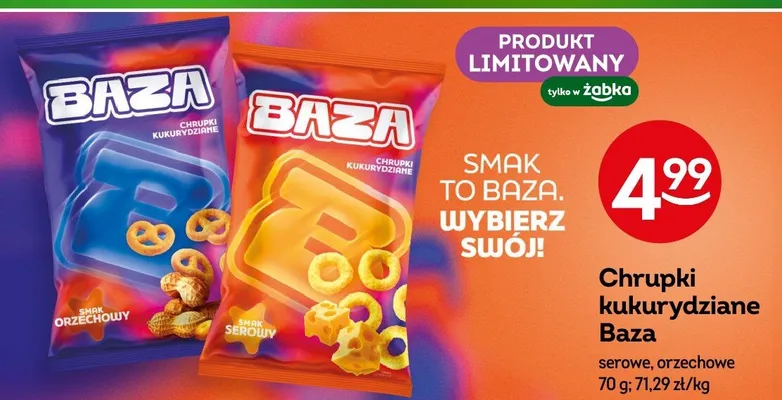 Chrupki kukurydziane Baza serowe, orzechowe promocja w Żabka