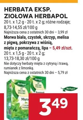 Herbata eksp. ziołowa Herbapol promocja w Stokrotka
