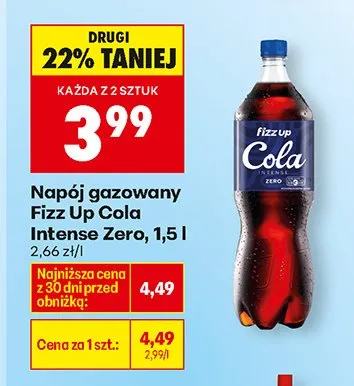 Napój gazowany Cola Intense Zero promocja w Biedronka
