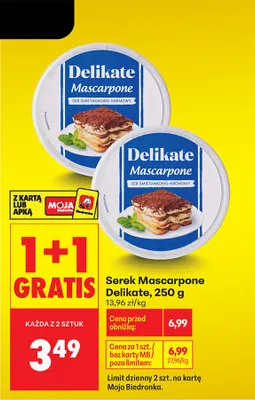 Serek Mascarpone Delikate promocja w Biedronka