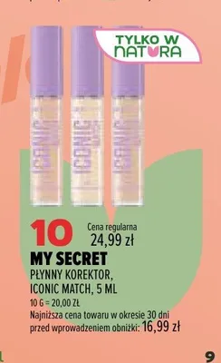 Płynny korektor My Secret Iconic Match promocja w Drogerie Natura