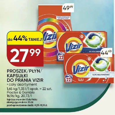 Kapsułki do prania Vizir All-in-1 Pods Alpine Freshness promocja w Chata Polska
