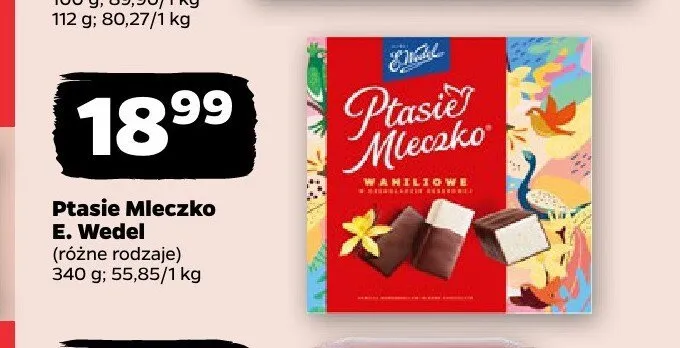 Ptasie Mleczko waniliowe E. Wedel promocja w Netto