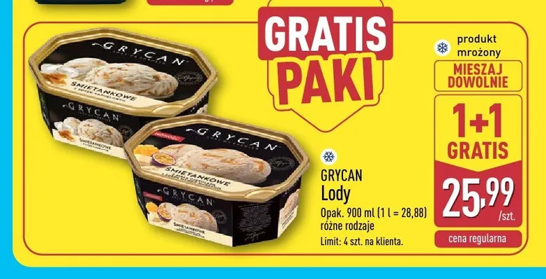 Lody Grycan promocja w Aldi