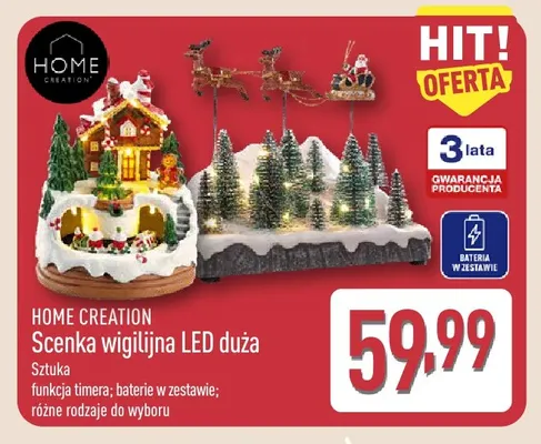 Scenka wigilijna LED duża Home Creation promocja w Aldi