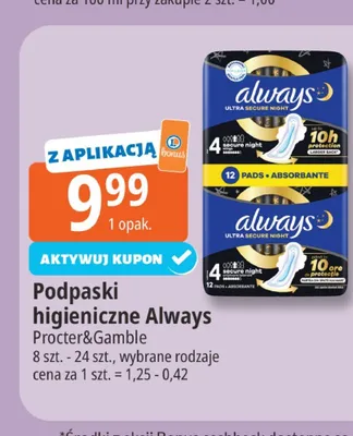 Podpaski higieniczne Always promocja w Leclerc