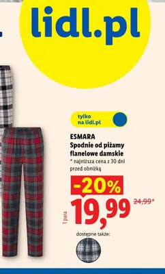 Spodnie od piżamy flanelowe damskie Esmara promocja w Lidl