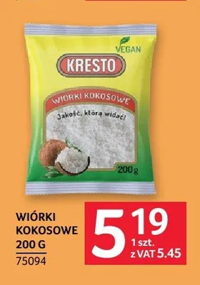 Wiórki kokosowe Kresto 200g promocja w Selgros