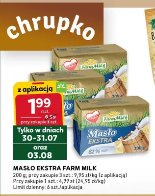 Masło ekstra Farm Milk promocja w Stokrotka
