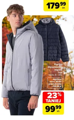 Kurtka dwustronna męska TEX promocja w Carrefour
