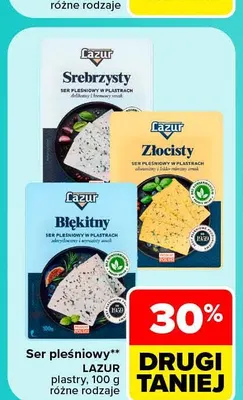 Ser pleśniowy w plastrach Lazur promocja w Carrefour Market