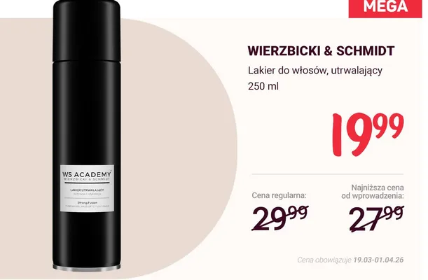 Lakier do włosów, utrwalający promocja w Rossmann