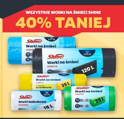 Worki na śmieci 35 l z taśmą o zapachu cytrynowym Shine promocja w Netto