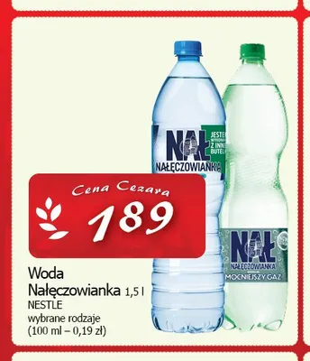 Woda mineralna Nałęczowianka gazowana promocja w CEZAR Delikatesy