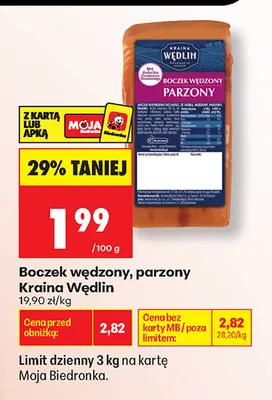 Boczek wędzony parzony Kraina Wędlin promocja w Biedronka