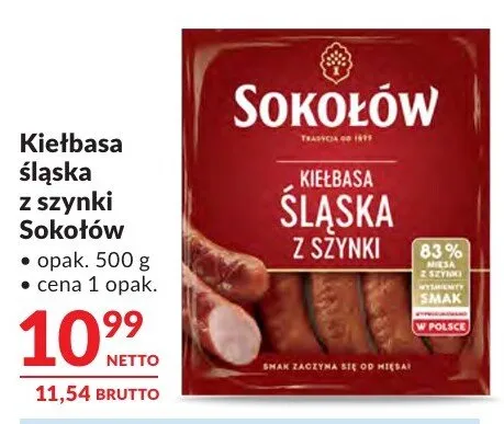 Kiełbasa śląska z szynki Sokołów promocja w Makro