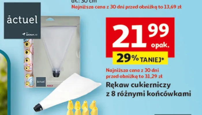 Rękaw cukierniczy z 8 różnymi końcówkami promocja w Auchan