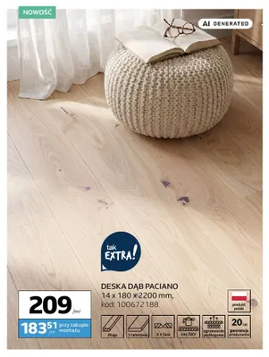 Deska Dąb Paciano 14x180x2200 mm Barlinek promocja w Komfort