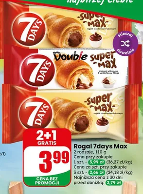 Rogal 7Days Max super z nadzieniem kakaowym promocja w Dino
