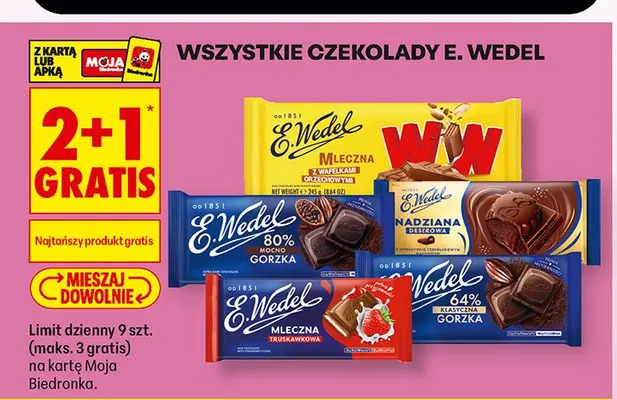 Czekolada mleczna truskawkowa E. Wedel promocja w Biedronka