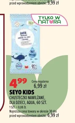 Chusteczki nawilżane dla dzieci Seyo Kids Aqua promocja w Drogerie Natura