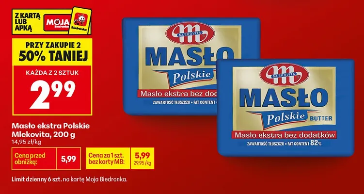 Masło ekstra Polskie promocja w Biedronka